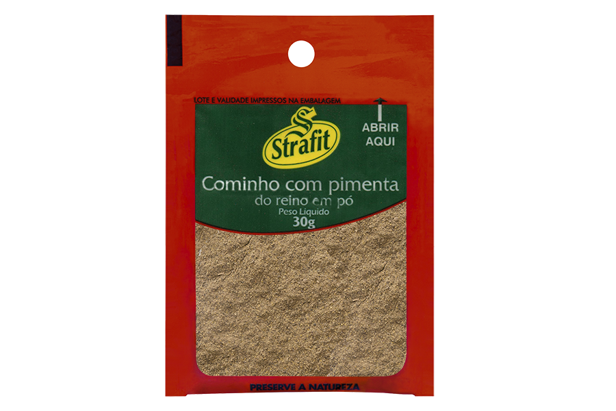 Cominho com pimenta do reino em pó